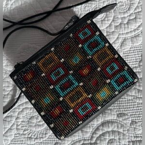Brighton Multicolor Geometric Small Beaded Crossbody Bag